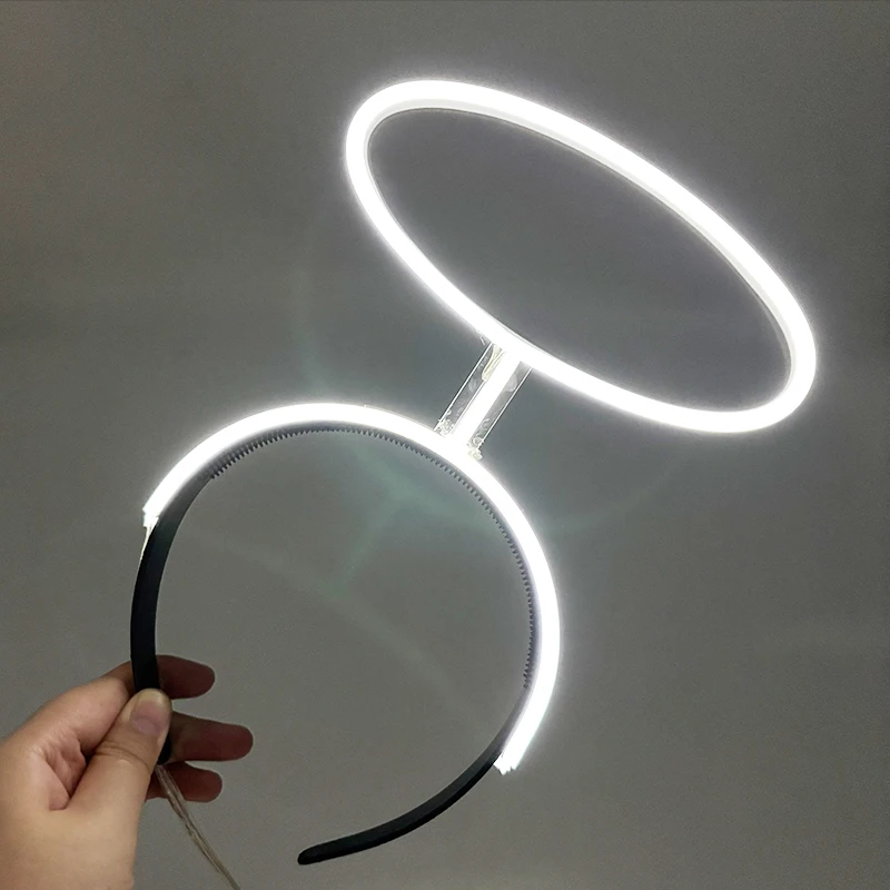 New Light Up Angel Headband Glowing LED Cupid Hairband For Girl Women Luminous Halo Headband Cosplay Headwear