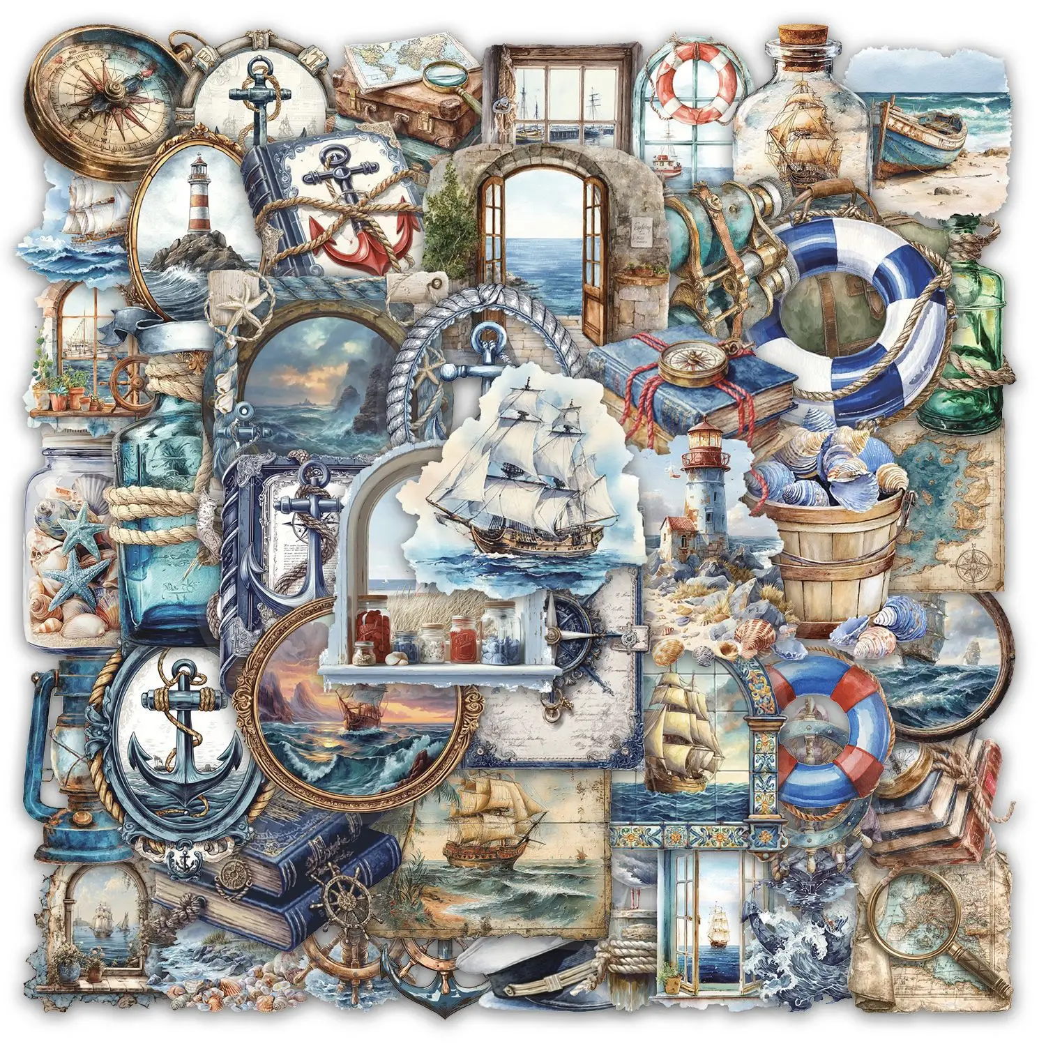 

50PCS Voyage Stickers Graffiti Stickers DIY Diary Phone Case Handmade Scrapbook Aesthetic Stickers