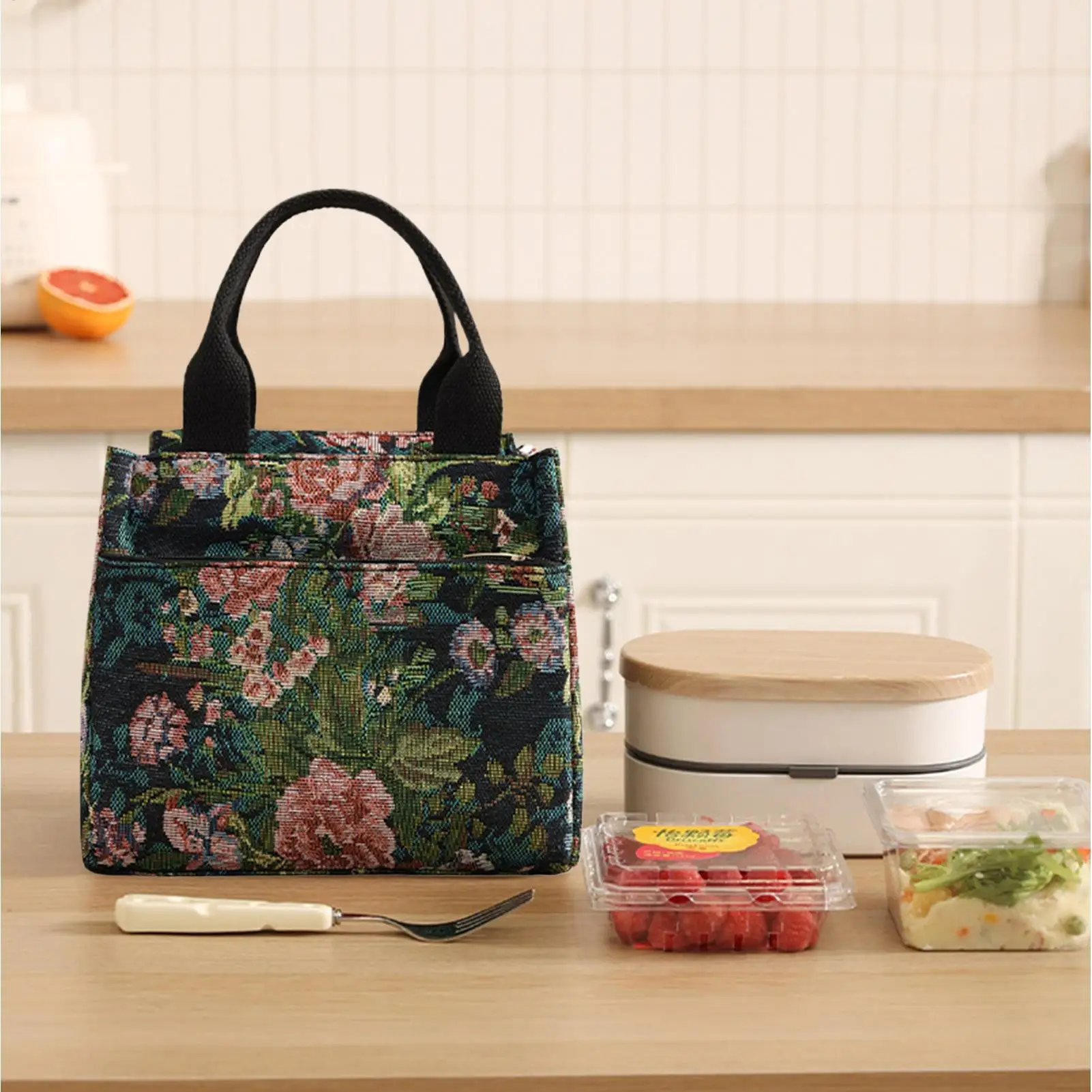 Сумка для обеда, женская водонепроницаемая сумка с цветочным принтом, контейнеры, изолированные сумки для обеда для женщин, для работы, еды, девочек, взрослых, детей, путешествий