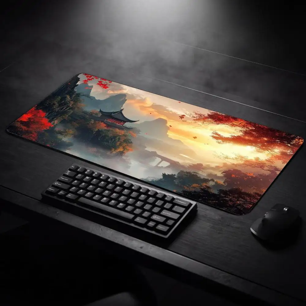 Chinese Pavilion Mountain Sunset Large Cool Mouse-Pad Laptop Non-slip Esports Office Desk Mat Mousepad Mini PC Desktop Gear