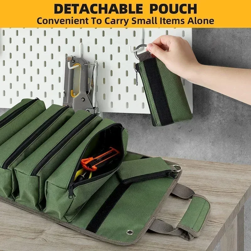 Profissional Multi-purpose Hardware Ferramentas portáteis Up Pouch Saco de alta qualidade, Multi-bolso pequeno rolo de ferramentas, Organizador de ferramentas