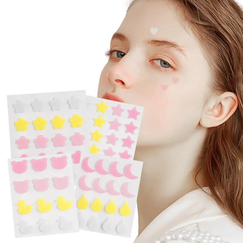 12-24 Pcs Color Star MASK Heart Shaped - Hydrocolloid Absorption For Maximum Clear Skin