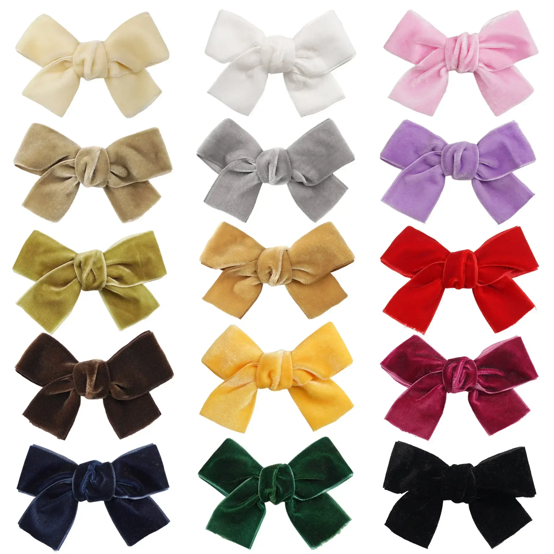 2pcs Velvet Small Bows Children Bangs Hairpins Girls Sweet Cute Hair Clips Handmade Princess Head Barrettes Headwear Accessories