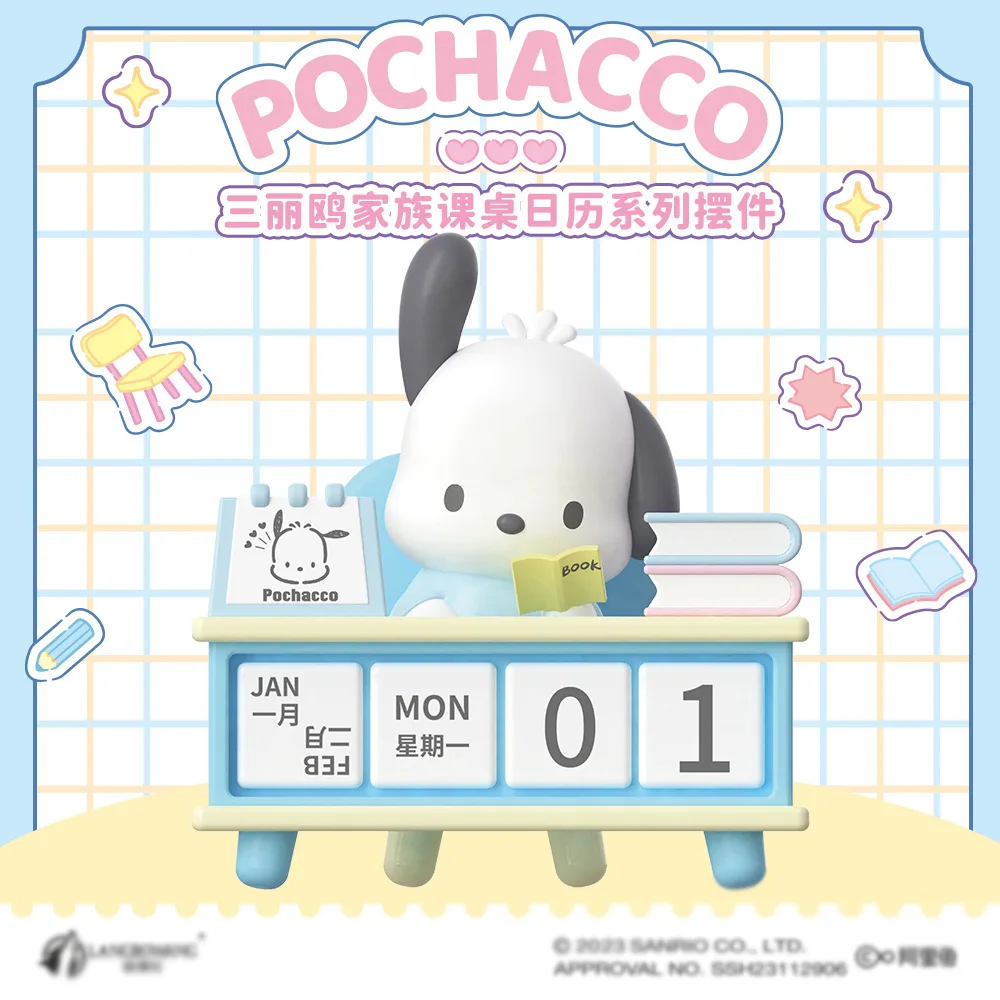 Sanrio Mini Desk Calendar Desktop Figurine Ornament Kuromi Pochacco Creative Kawaii Girl Gift Room Decoration New Y2K Hot Cute view 4