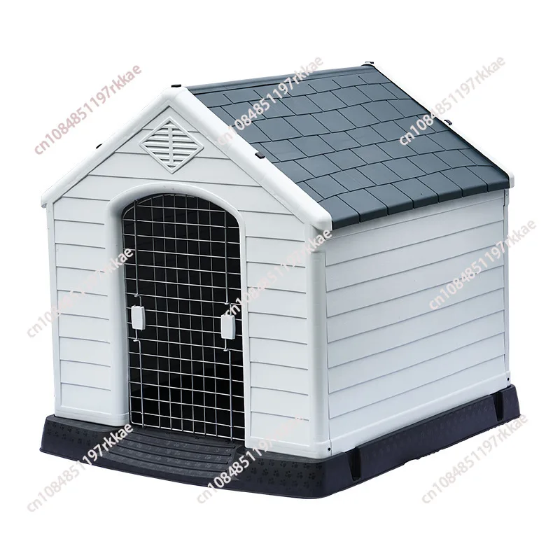 Spacious Plastic Dog House - Water-Resistant Shelter for Puppies, Suitable Indoors & Outdoors with Easy Assembly!