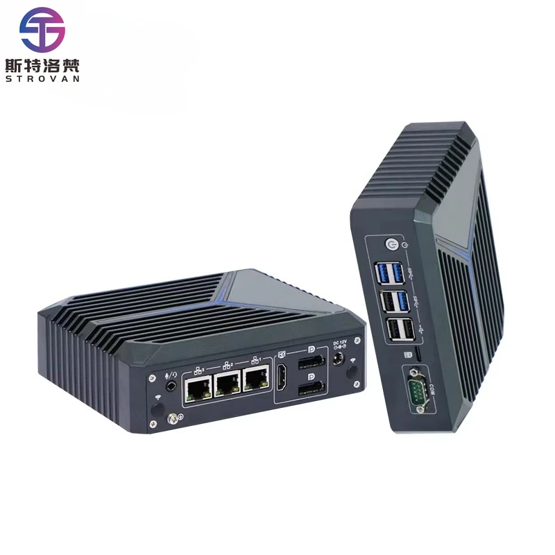 

New Industrial Use Mini PC Desktop N1121 Fanless Gaming Computer Supports Three Monitors J6412 CPU Multi-Region Compatibility