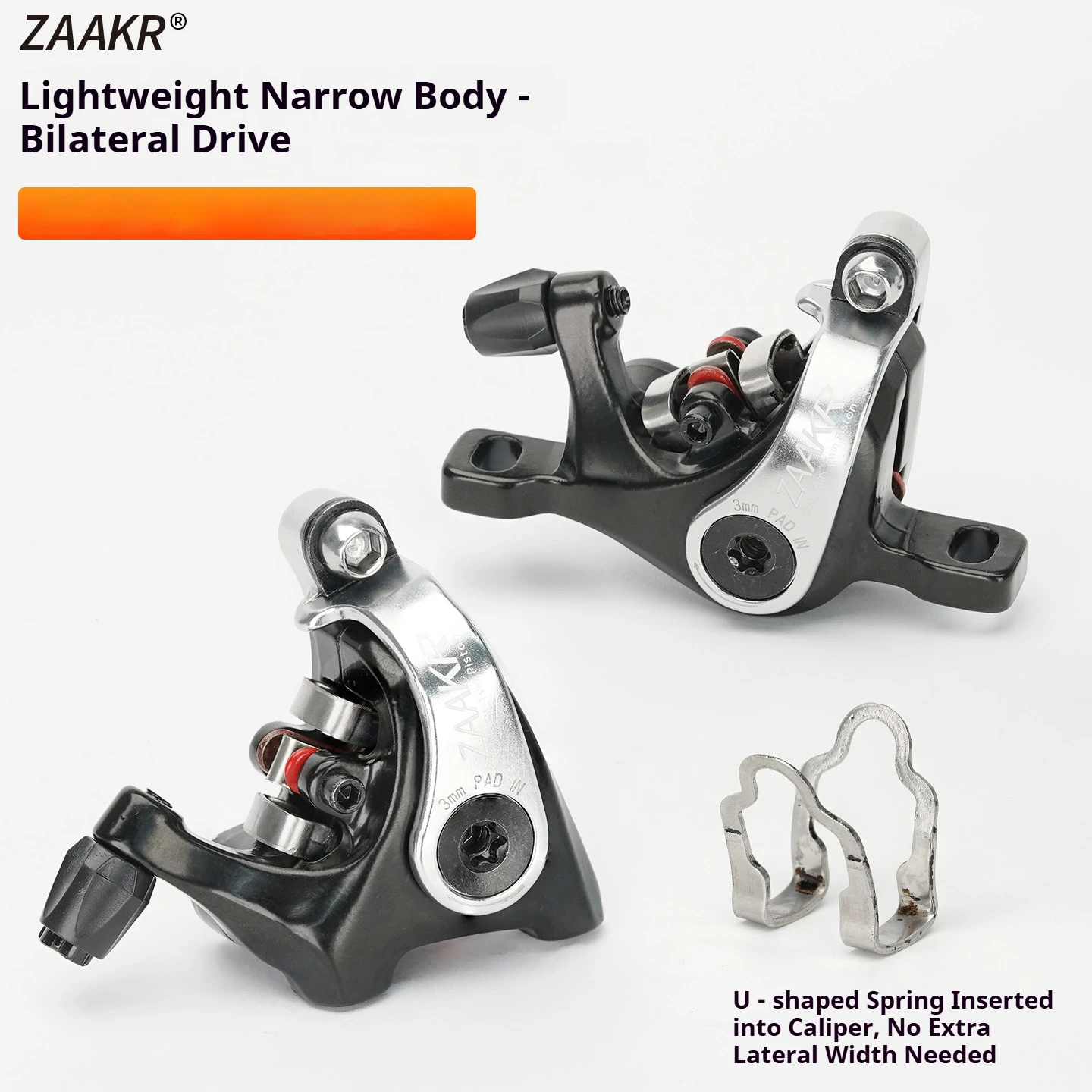 

ZAAKR Mechanical brake caliper Model C230-C235 Enlarged piston, Lightweight design For Flat-mount and Post-mount Fit Bicycle