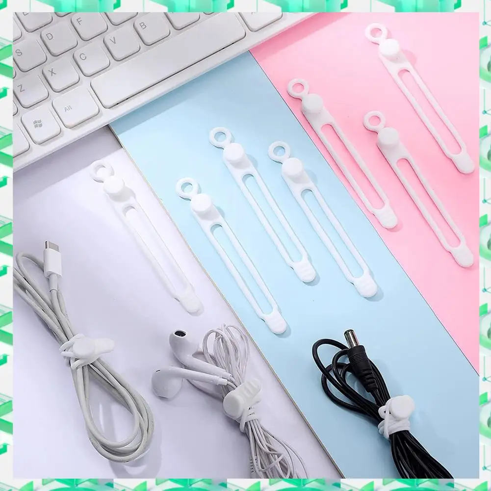 

FIZP 40 шт. силиконовые кабельные ремни, органайзер для проводов для наушников, аудио, многоразовые крепежные кабельные стяжки, органайзер для шнура