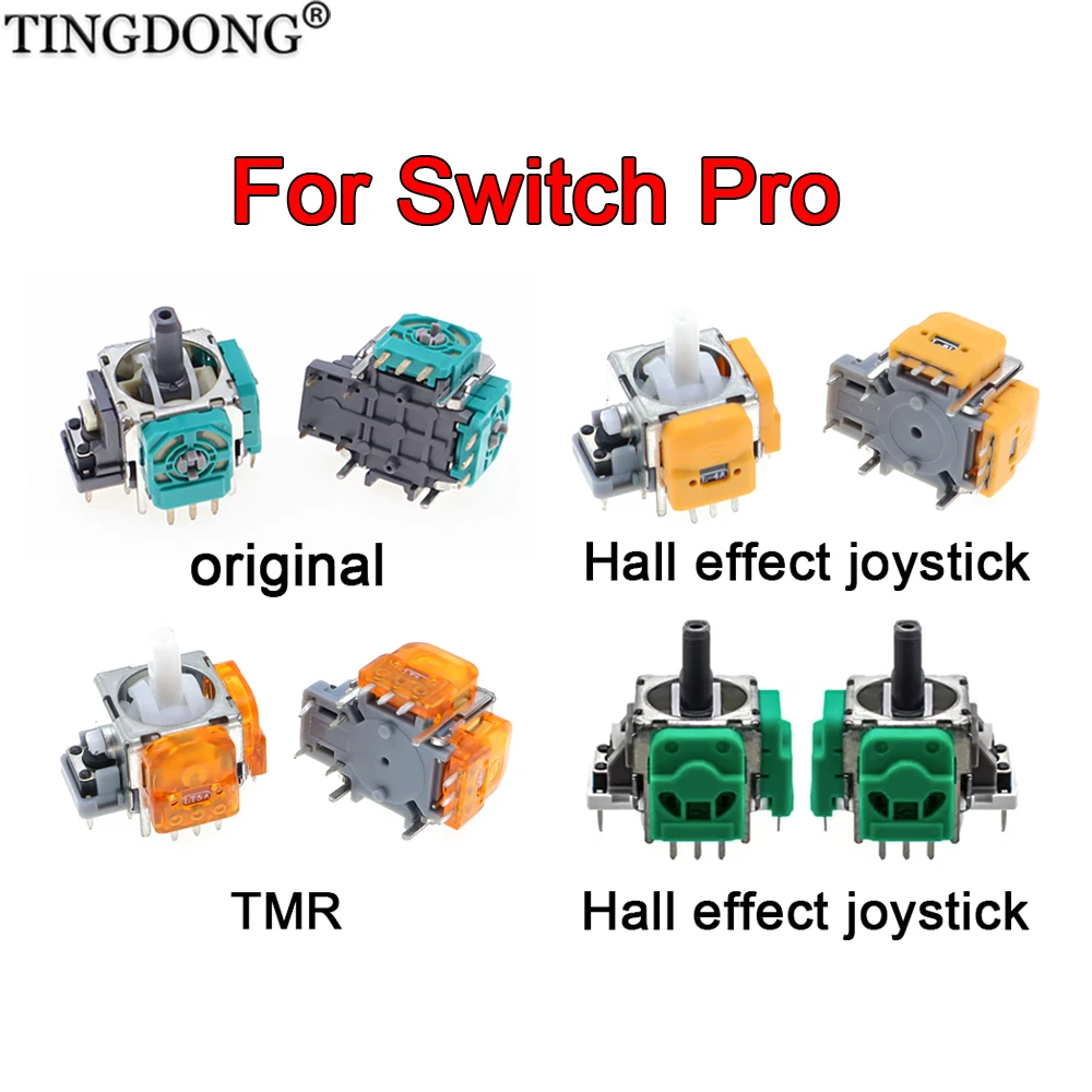 Replacement 3D Analog Joystick For Switch Pro, Potentiometer & Hall Effect Thumb Stick, No Drift Gamepad Repair Parts