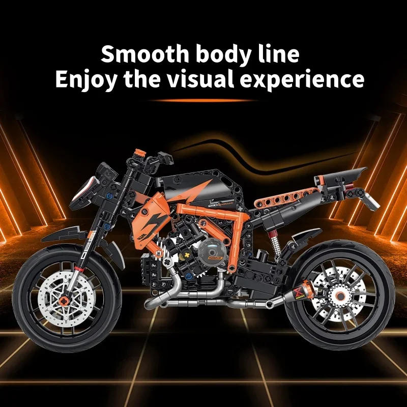Mattoni da costruzione tecniche MOC Modello di moto Kit di costruzione creativo Giocattoli di assemblaggio Regalo educativo per bambini Ragazzi Ragazze