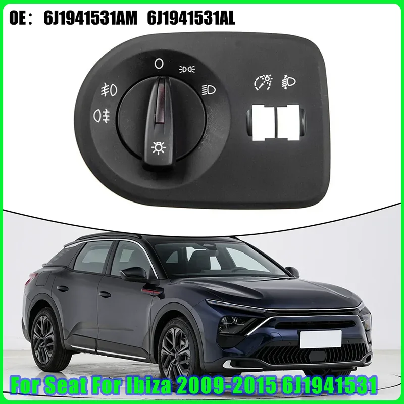 

1 шт. переключатель фар из АБС-пластика с противотуманными фарами для сиденья Ibiza 2009-2015 6J1941531AL черный переключатель фар