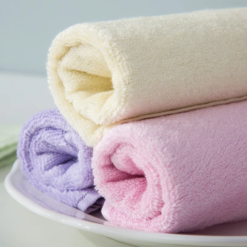 26x48cm A-class Natural Bamboo Fiber Towel Face  Breathable and Comfortable Absorbent Multicolored Washing Small Towel