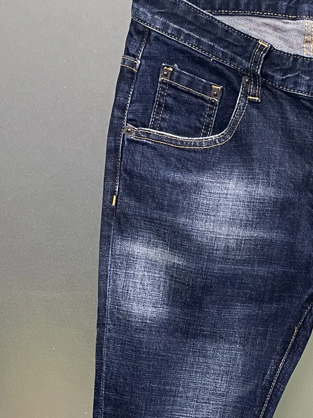 2024 autumn new D2 jeans men's blue three-dimensional cutting splicing small leg pants men's fashion pocket zipper style