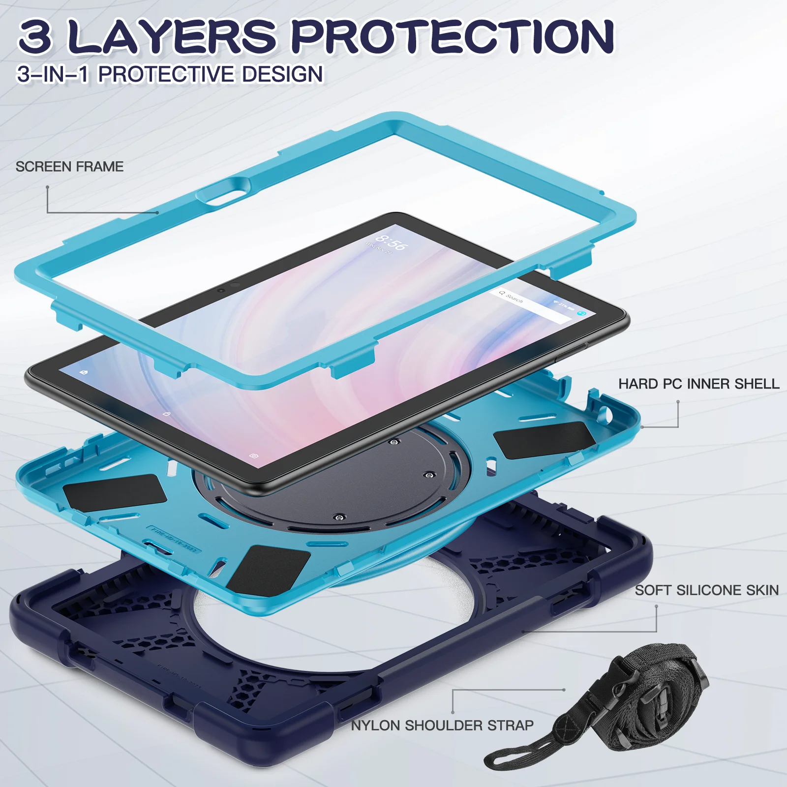 360 Rotating Kids Case For Amazon Fire HD 10 2023 (13th Generation) 10.1