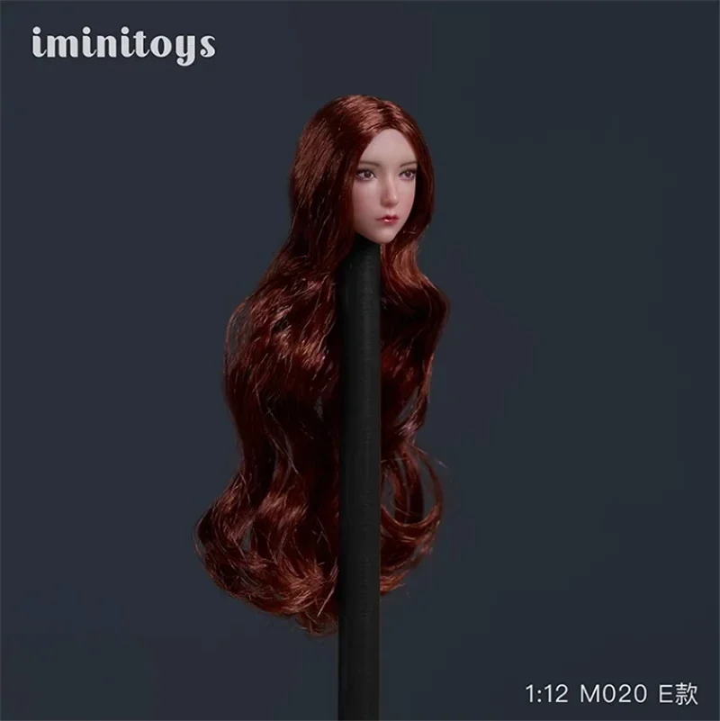 Vorverkauf Iminitoys M020 Kopfskulptur einer weiblichen Schönheit mit langen Haaren im Maßstab 1:12, passend für 6'' Actionfiguren mit weißer Haut, Körperpuppenmodell – Detail 14