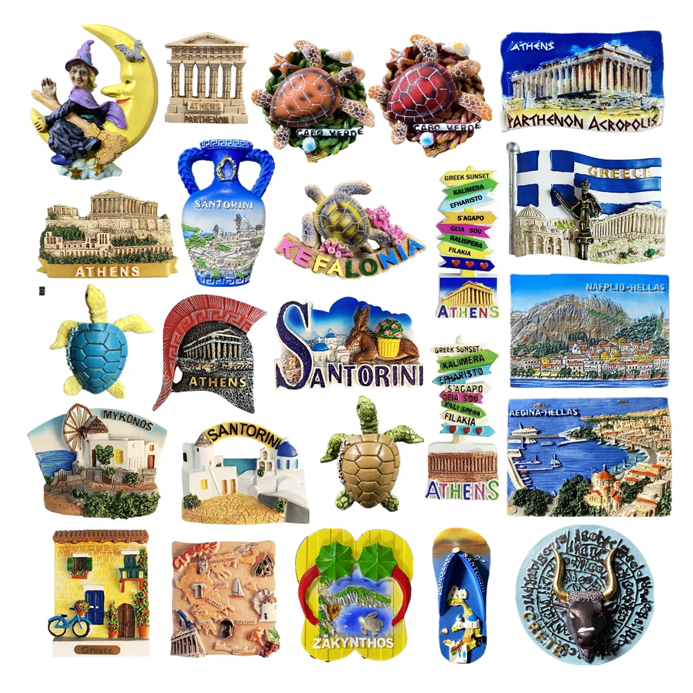 Europe Greece 3D Fridge Magnets Tourism Souvenir Refrigerator Magnets Sticker Collection Handicraft Decoration