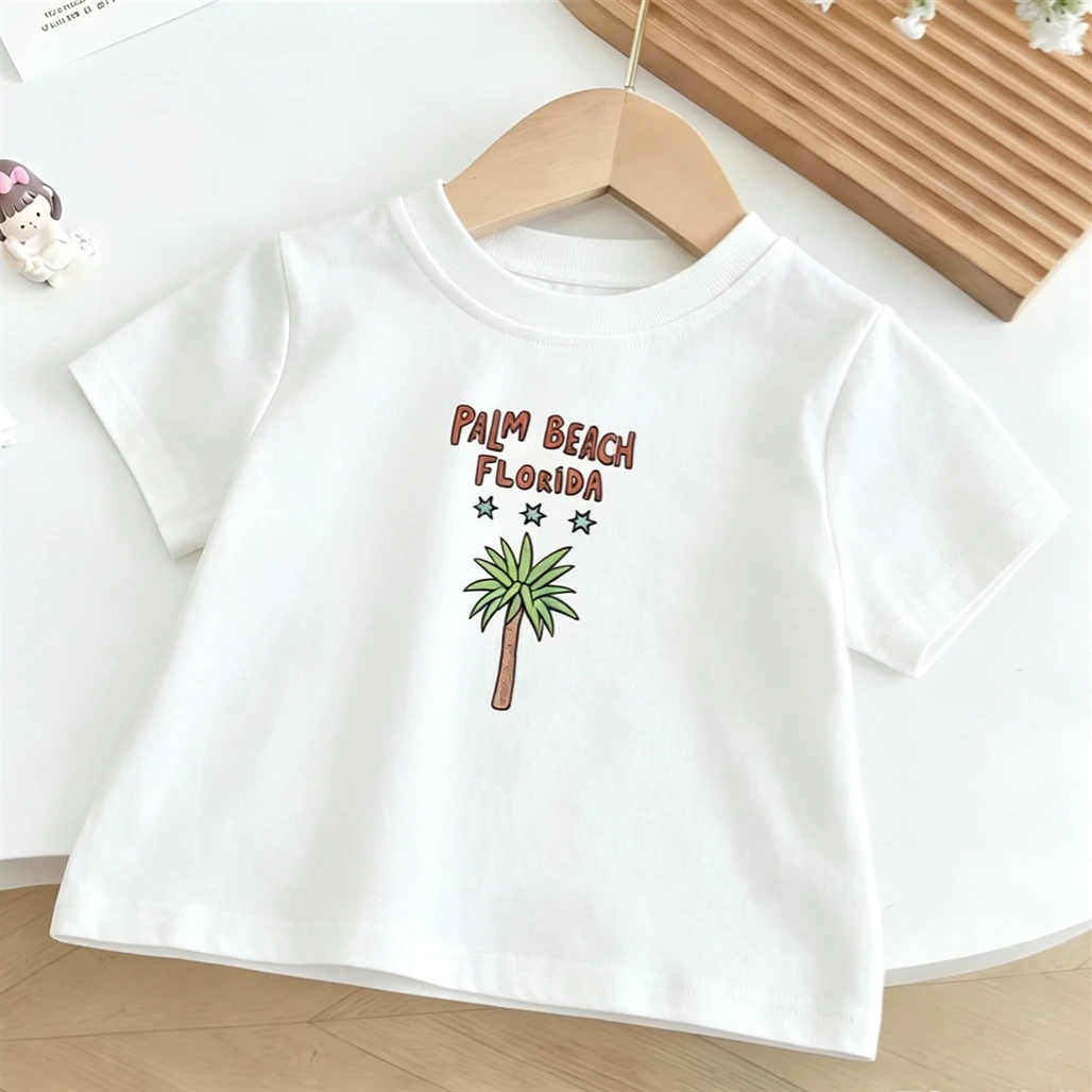 Kids New Design TShirt Cartoon Summer Trendy Clothes Baby Boys Fashion Simple Versatile Base Shirt Toddler Cute Printed Tops