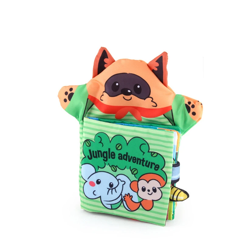 New Baby Cartoon Tail Cloth Book Fun BB Called Three-dimensional Animal Hand Puppet Cloth Book Tear The Baby Book Kids Toy Gift