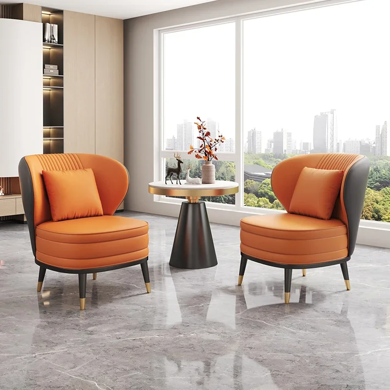 Modern Light Luxury Hotel Single Sofa Chair Rest Area Sales Office Reception Meeting Table and Chairs