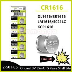 New 3V 50mAh CR1616 high quality button battery CR 1616 DL1616 BR1616 5021LC LM1616 watch car remote control lithium battery