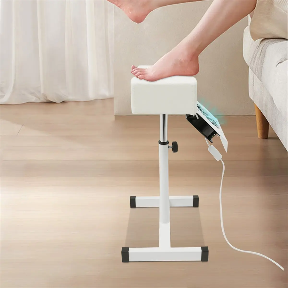 giftnew Professional Pedicure Stool Height Adjustable Manicure Chair Beauty Salon Spa Lift Stool Footrest Bench A EU Plug