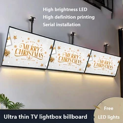 LED Slim Snap Frame Light Box Illuminated Poster Display Backlit Menu Board For Restaurant Cafe Shops Wall Mounted Billboard