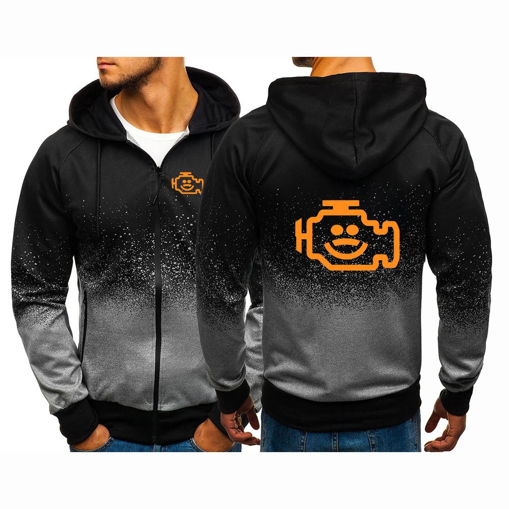 Mechanic Auto Repair Check Engine Funny The men's gradient-colored coat is suitable for spring and autumn Hoodies Jacket