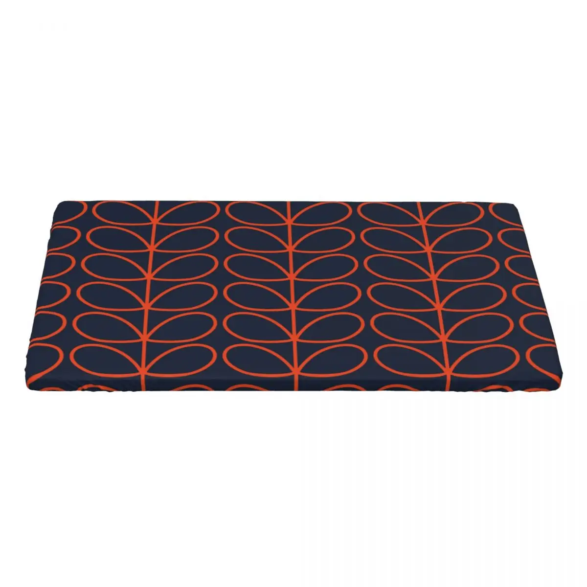 Custom Rectangular Waterproof Linear Stem Orange Table Cover Orla Kiely Table Cloth 4FT Tablecloth for Dining