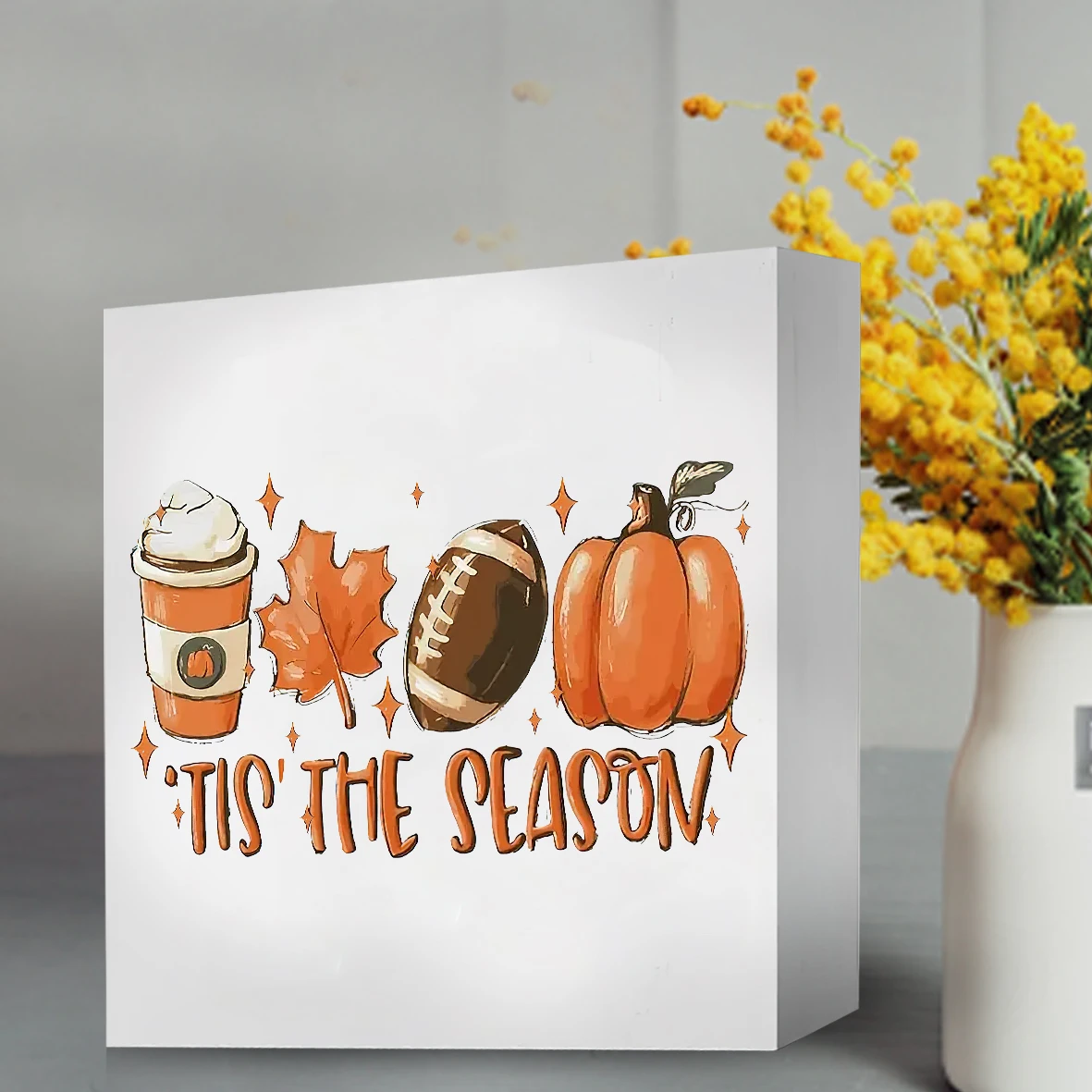 لافتة خشبية على شكل يقطين من ريفي تيس، ديكور فني عتيق لخريف المزرعة، لافتة مربعة لحصاد الخريف وعيد الشكر لسطح المكتب