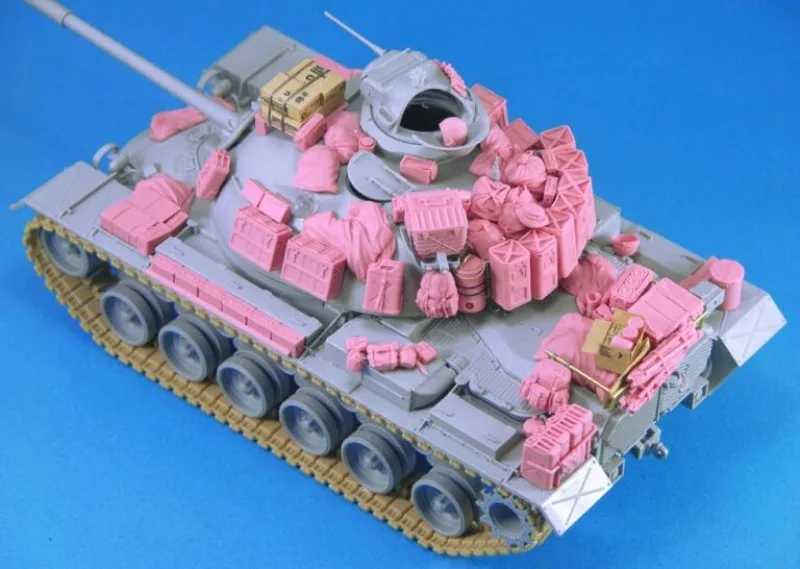 1/35 مقياس يموت الصب الراتنج نموذج تجميعها عدة حرب فيتنام الجيش الأمريكي M48A3 خزان Stowage مجموعة (بدون خزان) المفككة وغير مصبوغ