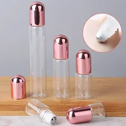 1/2/3/5/10Ml Transparante Stalen Kogelrol Op Fles Etherische Olie Parfum Flesjes Cosmetische Lege Roller Bal Container Voor Reizen