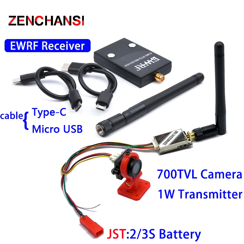 

EWRF 5,8G 48CH OTG UVC-приемник + FM-передатчик 1000 МВт VTX Поддержка OSD/Smartaudio + CMOS 700TVL FPV камера для RC Racing Drone