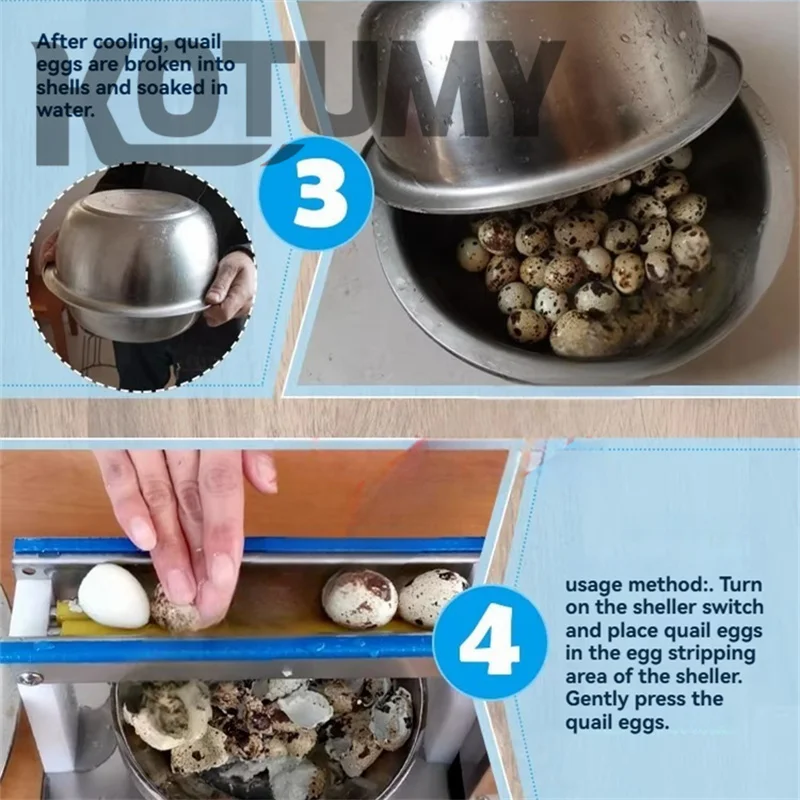 110/220 V kommerzielle halbautomatische Eierschälmaschine 150 U/min elektrische Wachtelei-Schälmaschine