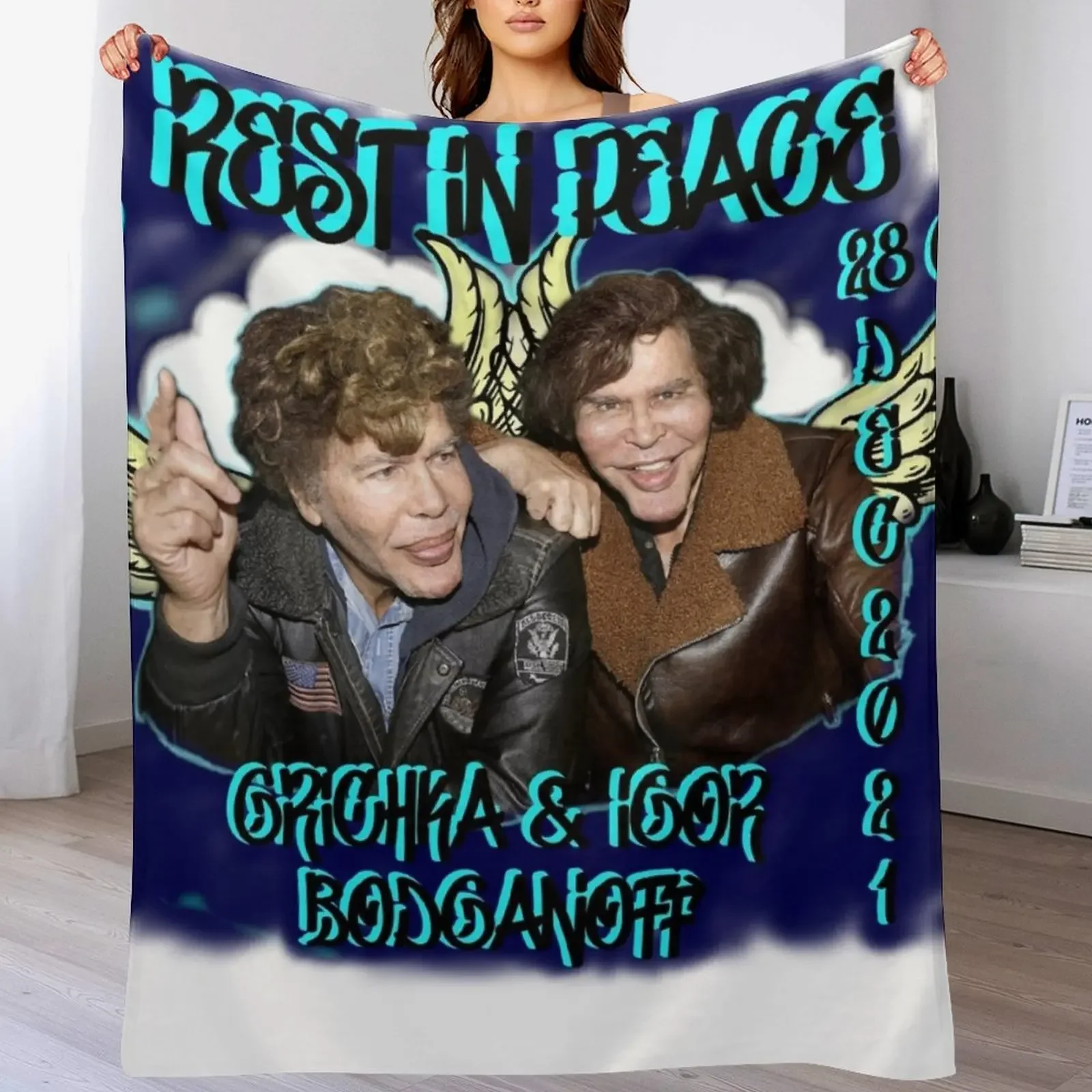 

Bogdanoff Twins Memorial Throw Blanket For Sofa Thin decorative Blankets For Sofas Loose Blankets