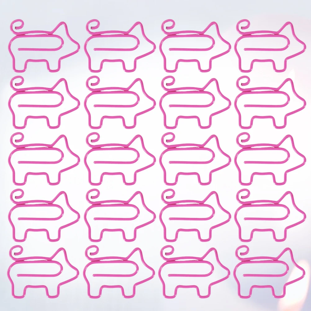 30 قطعة مشابك ورق على شكل خنزير مشابك حديدية ملونة معدنية لمكتب المدرسة المنزل استخدام الكرتون مجلد حامل الرسائل الإمدادات