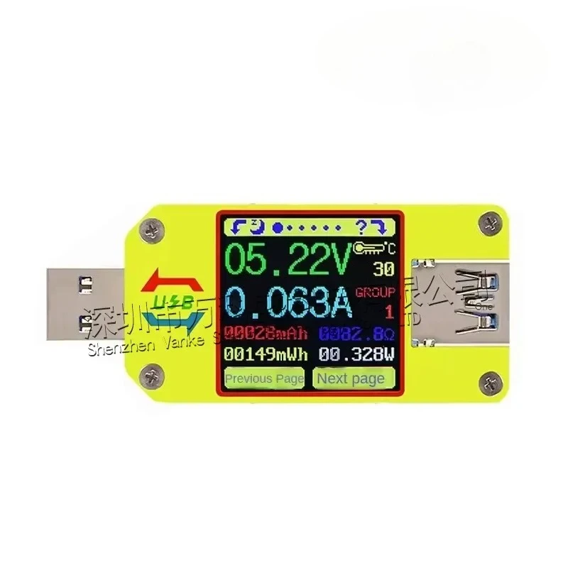 UM34C with Android APP USB3.0 color screen tester, voltage and current measurement Type-C instrument