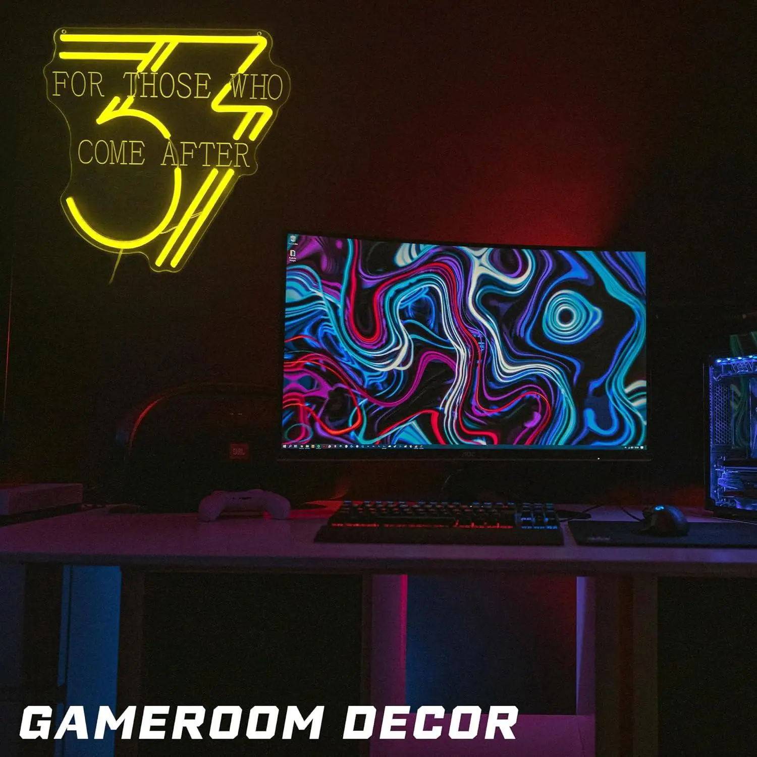 For Those Who Come After Neon Sign 33 RPG Game Themed Neon Light for Gamer Room Fantasy World Decor Gifts for RPG Enthusiast - view 2