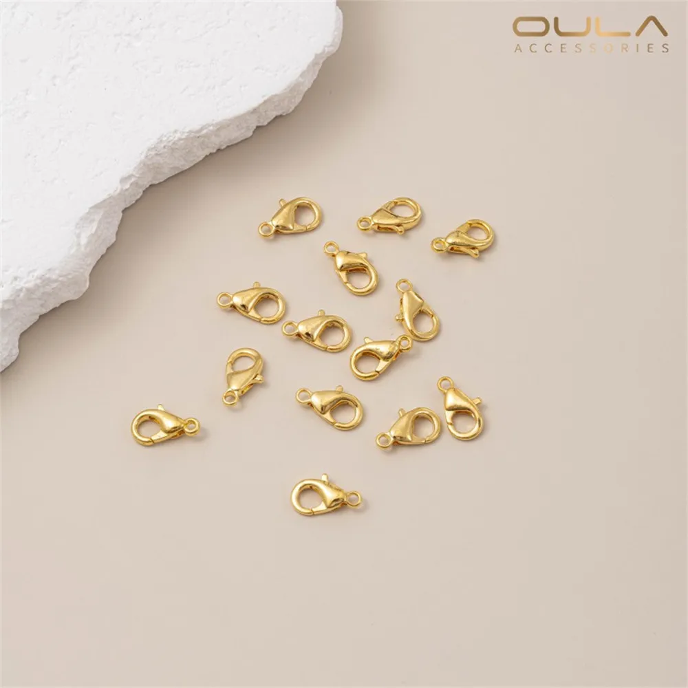1pcs 14K Light Gold 18K Real Gold Lobster Clasp Bracelet Necklace Spring End Clasp Diy Accessory Material