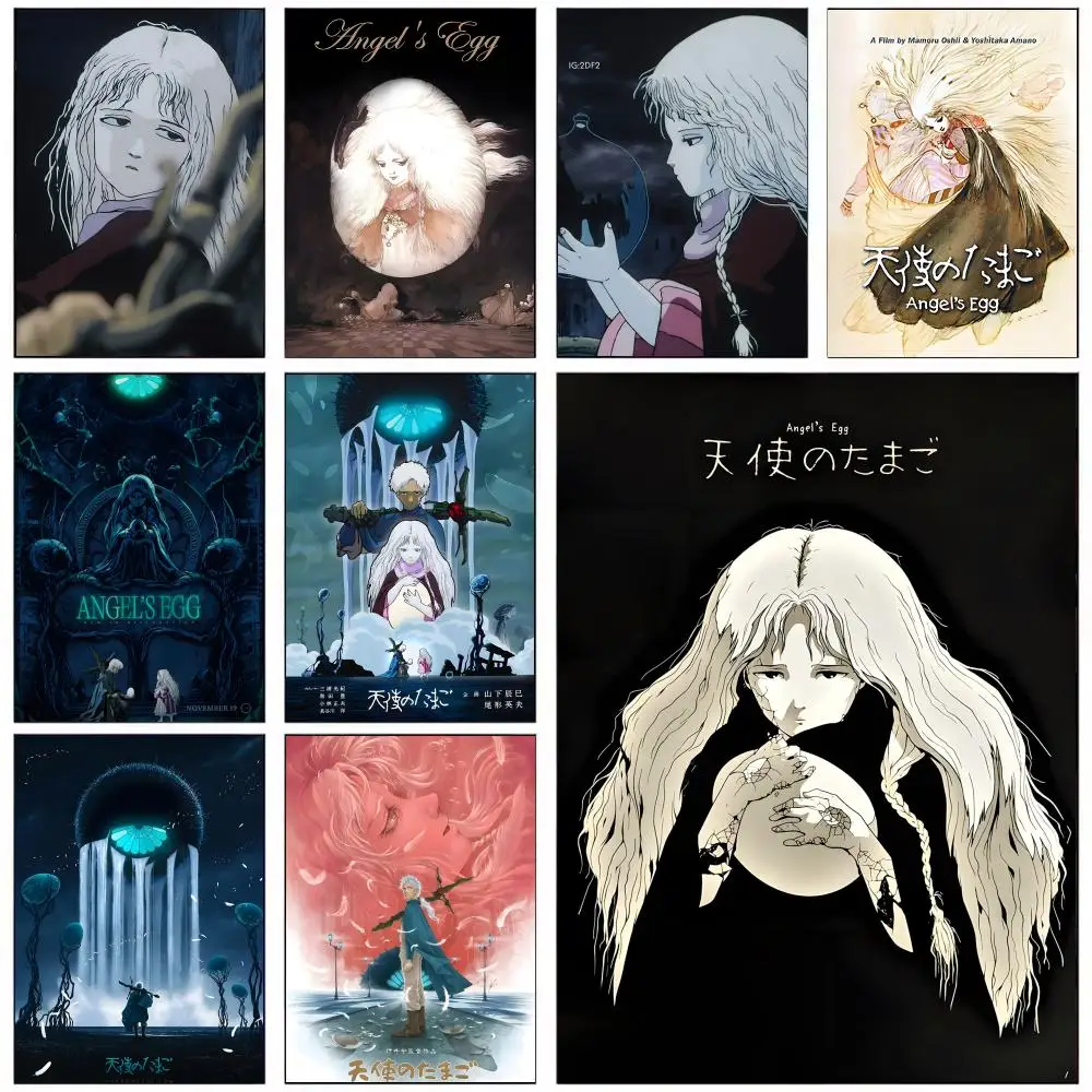 Póster de anime de A-Angel's Egg, decoración de pared autoadhesiva HD, hogar, oficina, dormitorio y más opción de regalo ideal