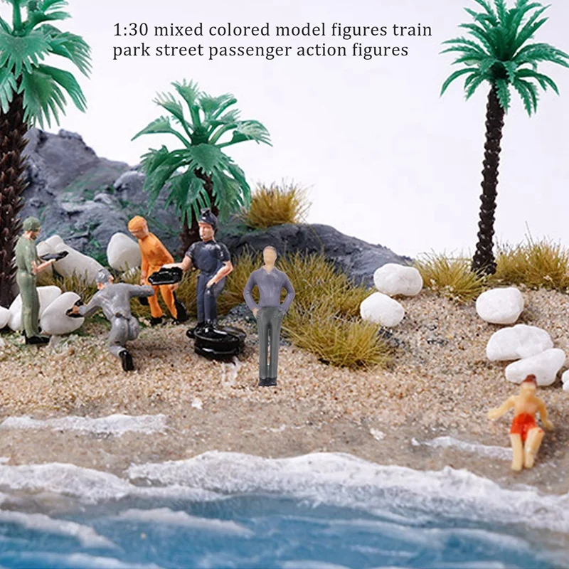 50pcs G Scale 1:30 Mix Painted Model People Train Park Street Passenger Figures