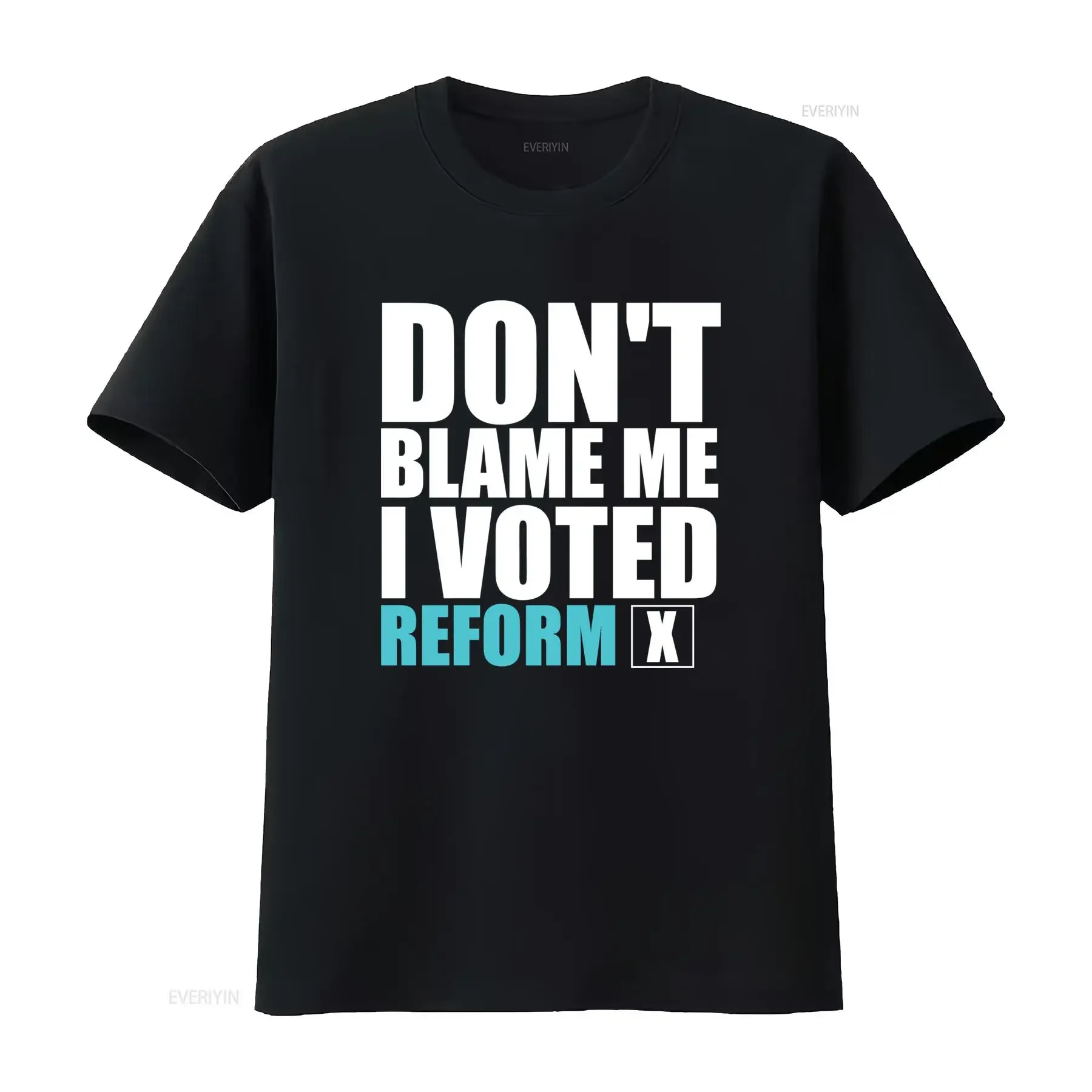 I Voted Reform Political T Shirt Casual Round Neck  with Slogan Print Machine Washable Statement Voting Rights Apparel vintage