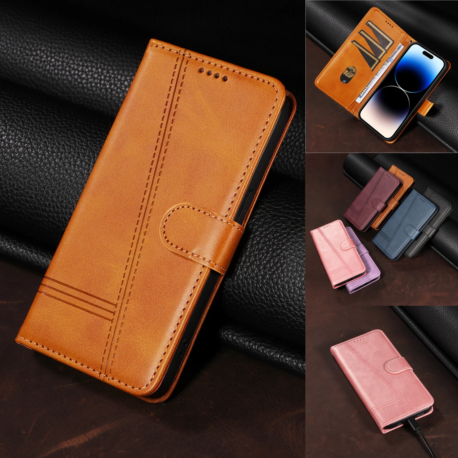 محفظة مغناطيسية بفتحة للبطاقات حافظة جلدية لهاتف OPPO Realme Narzo 50A 50i Prime N63 60 70 4G 5G P1 Pro GT 6 6T Note 50 #1