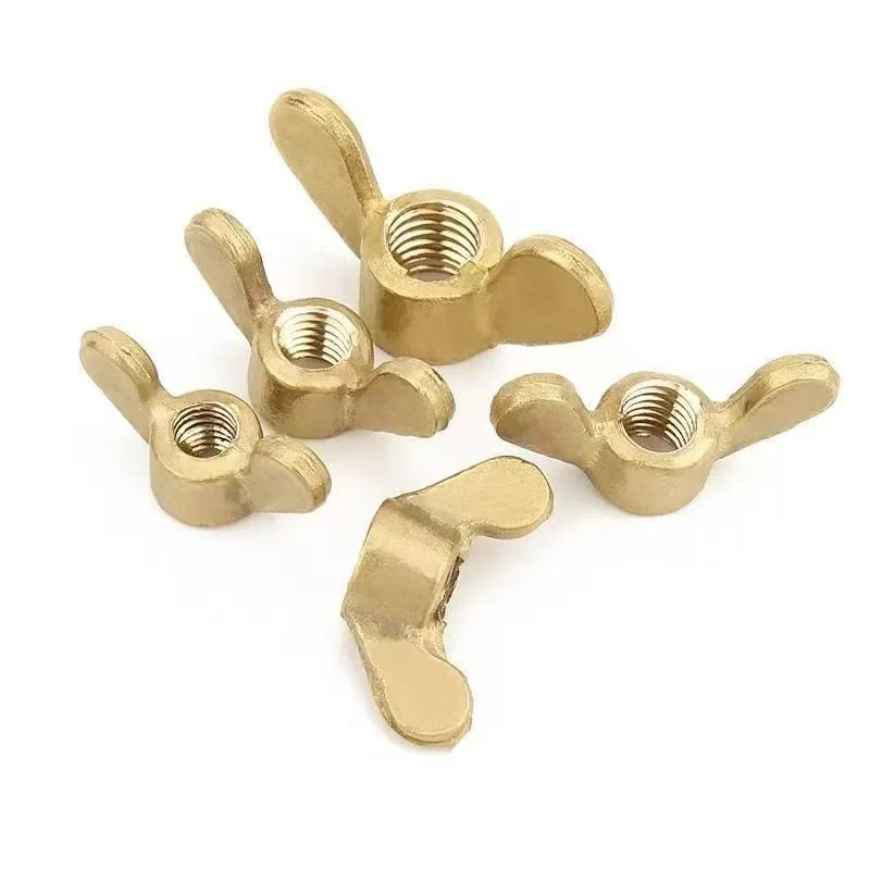 50Pcs M3‑M8 Brass Eared Nuts Assorted Pack, Tool‑Free Finger‑Operated Fastening Nuts for Leather Crafting, Handcraft Creation