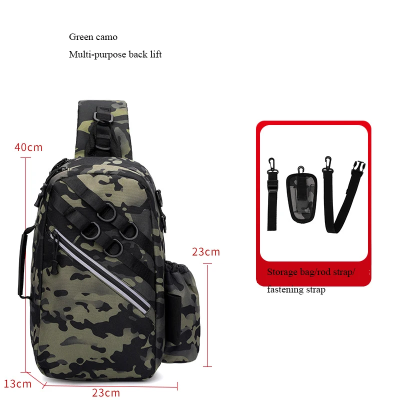 

Multifunctional Fishing Gear Bags Waist Pack Shoulder Crossbody Bag Nylon Fishing Rod Bag Waterproof Fishing Sling Backpack