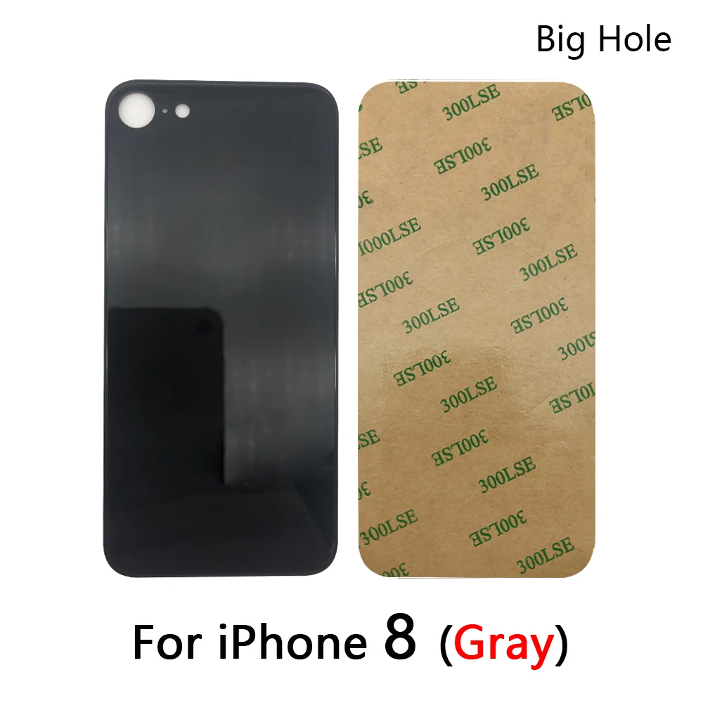 NEW Big Hole 8 8G Battery Back Cover Glass Rear Door Replacement Housing Case With STICKER Adhesive For iPhone 8 8G