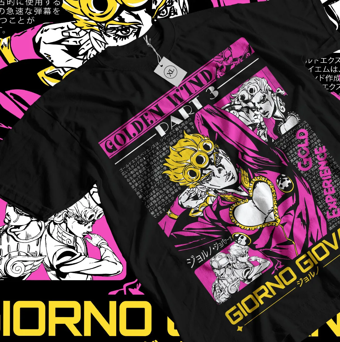 Giorno T-shirt Jodio Joestar JoJo's Bizarre Adventure Giovanna Kawaii ShirtShirt Men Top Men T-Shirts