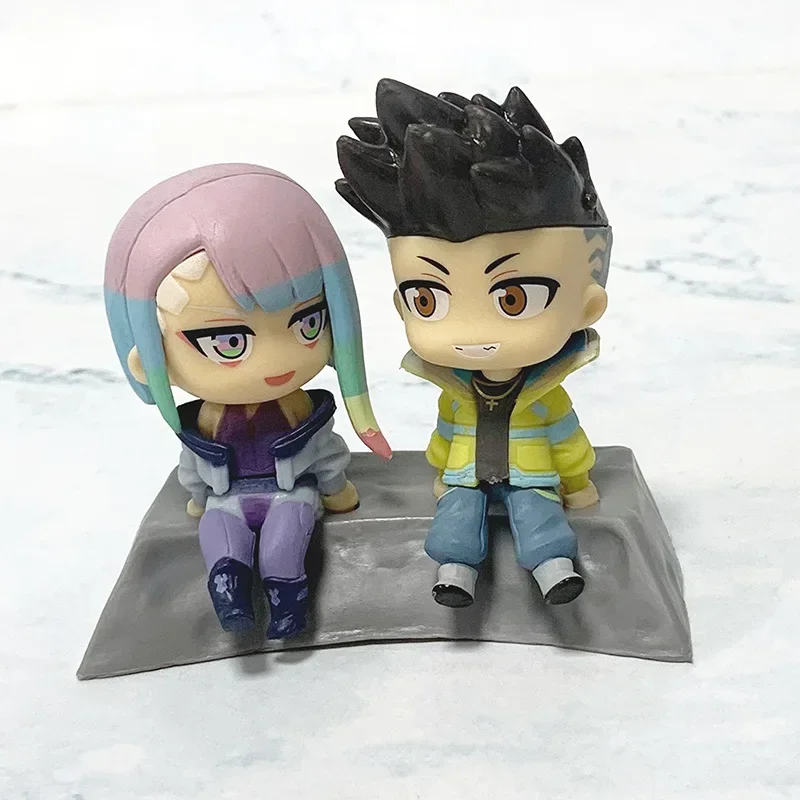 7.5cm Cyberpunk：Edgerunners Q Version David & Lucy (To The Moon)  Anime Figure Model Ornament Dolls Toys Kids Christmas Gifts