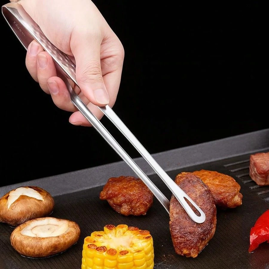 

Stainless Steel Food Tongs Multifunctional Kitchen Clip Durable Heat Resistant Serving Tongs for BBQ Grill Cooking Salad Meat Buffet Household Kitchen Tools