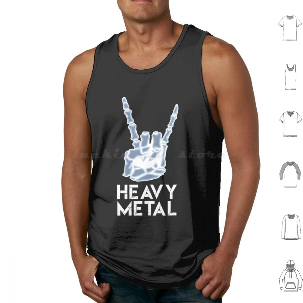Heavy Metal Fun Skeleton Rock En Roll Hand Tank Tops Print Cotton Heavy Metal 2000 Heavy Metal 1981 Heavy Metal Parking