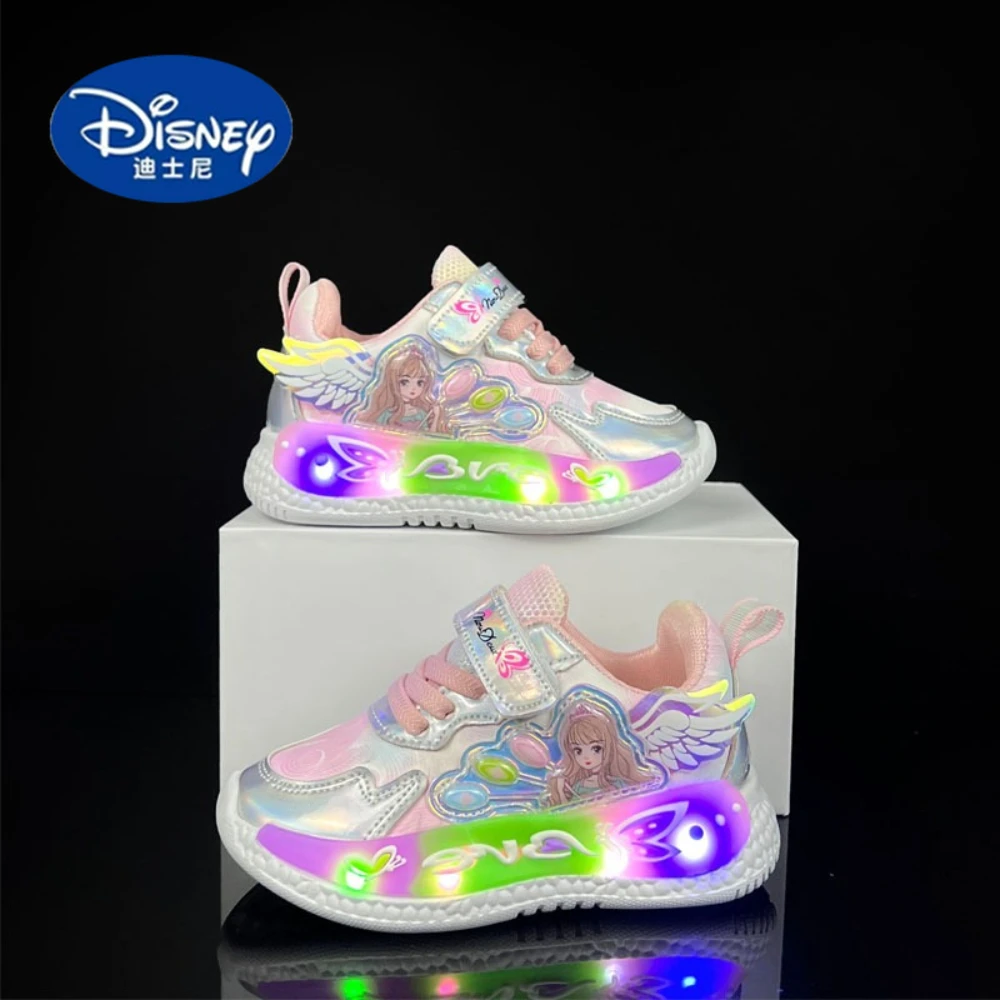أحذية ديزني فال الرياضية المضيئة بإضاءة LED للفتيات: أحذية وامضة كرتونية بنعل ناعم، أحذية رياضية كاجوال مصبوغة للأطفال #6